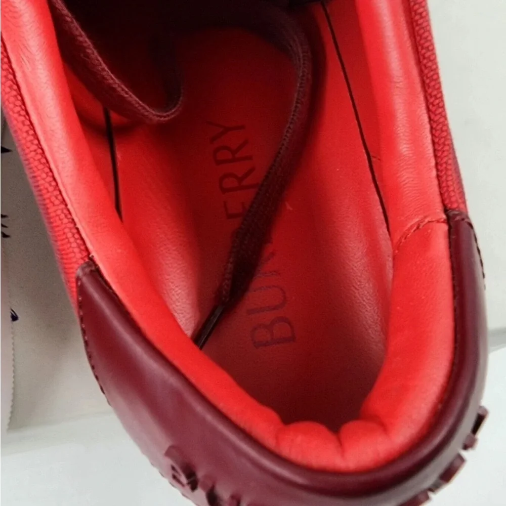 Burberry Crimson Checkered Sneakers - Picture 5 of 10